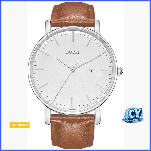 Other - Brown Leather Stainless Steel Minimalist Quartz Watch Waterproof
